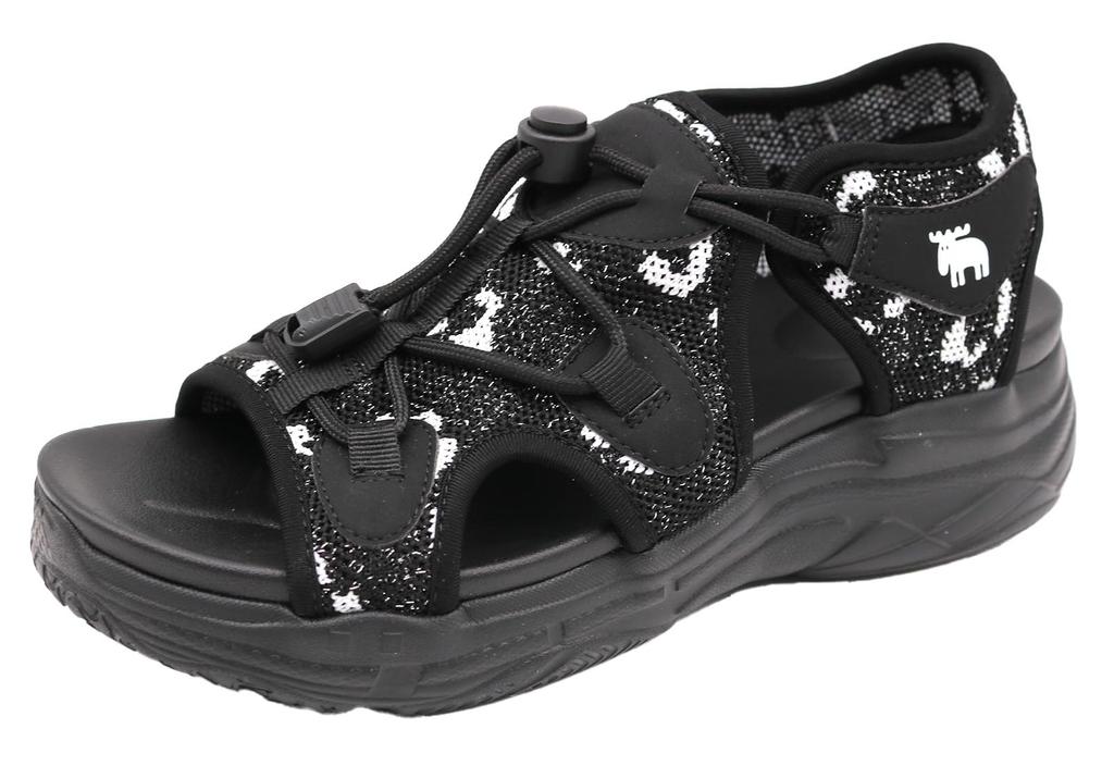 Mozu Lightweight Knit Sports Sandals with Thick Size 3E Women's Soles, Black, Medium, (976231130)