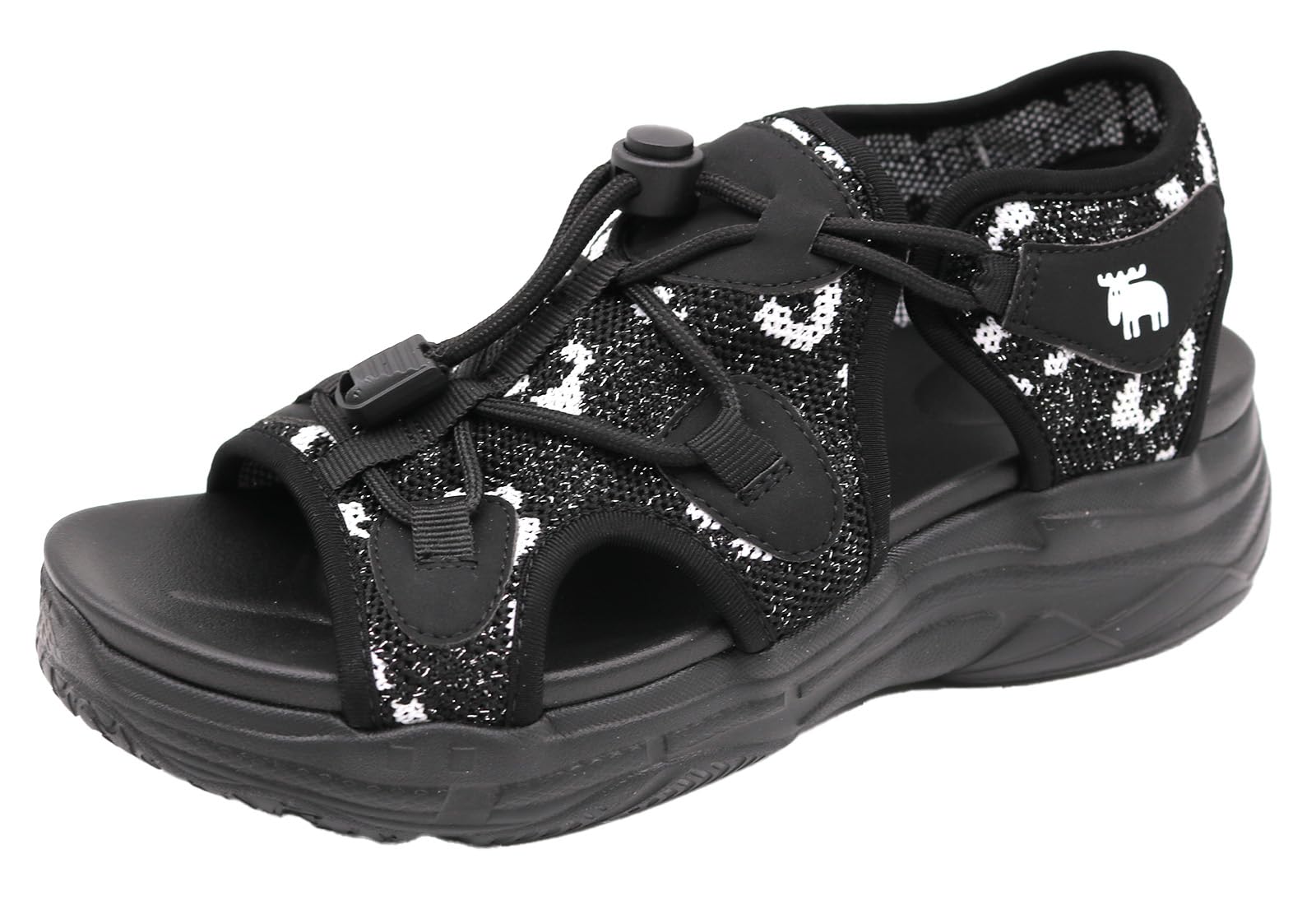 

Mozu Lightweight Knit Sports Sandals with Thick Size 3E Women s Soles, Black, Medium, (976231130) чёрный