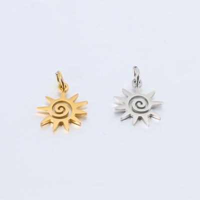5Pcs Stainless Steel Twist Sun Charms 13mmx19mm Spiral Pendants for DIY Jewelry Making Craft Accessories