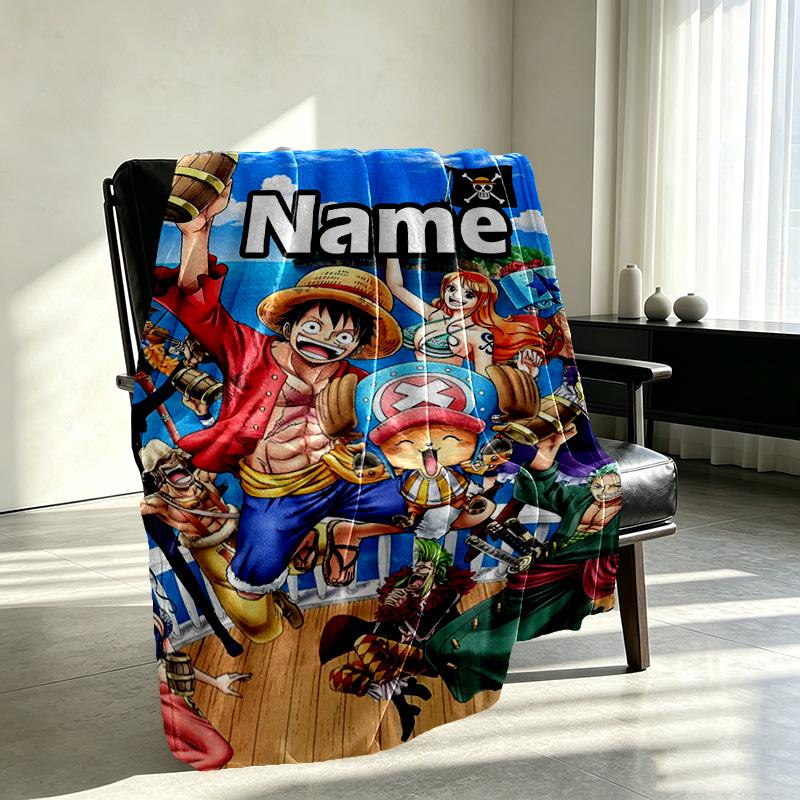 Custom Name Personalized One Piece Print Blanket, Home Decor, Bedroom, Sofa, Camping, Couch, Gifts for Birthday Christmas