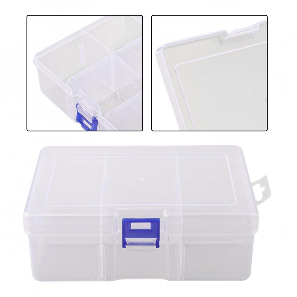 Clear Visibility Adjustable Storage Box Compartment Case Plastic Organizer