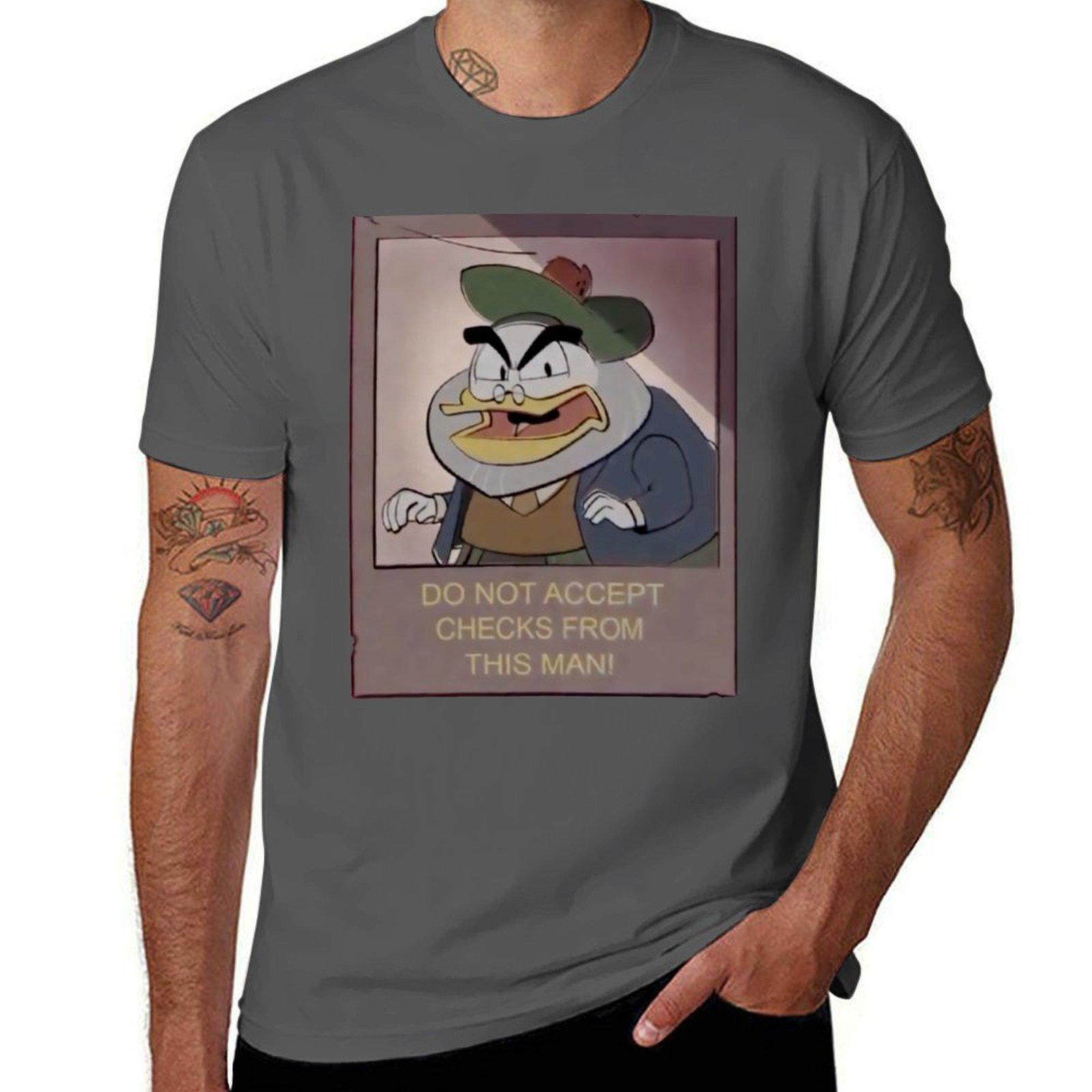 

Flintheart Glomgold DO NOT ACCEPT CHECKS FROM THIS MAN TShirt Functional Casual Short Sleeve Tee 4XL