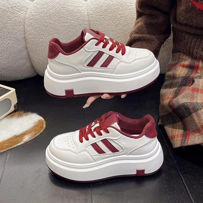 Fashion Women Platform Shoes Spring Autumn Casual Patchwork Leather Sneakers Girls Thick Bottom Vulcanised Shoes Ladies Chaussure Femme