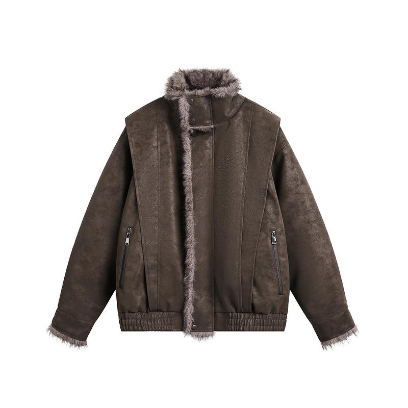 

Men s 2025 Shearling Padded Leather Parka - Thick Winter Outerwear L