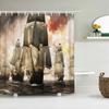 Sailboat Waterproof Bathroom Shower Curtains Sea Navigation Bath Curtains 3d Printing With Hooks 180*180cm Washable Cloth
