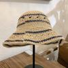 Women's Korean Style Woven Fisherman Hat Small Face Effect Summer Sunshade Crochet Straw Hat Foldable Sun Protection Wide Brim