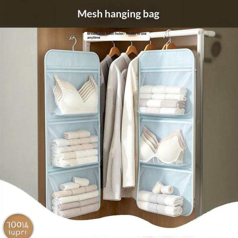 Hanging Closet Organizer Multi Functional Breathable Mesh Pockets Large Capacity for Bras Socks Jewelry Small Accessories
