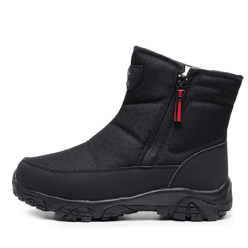 Men's Large Size Waterproof Winter Snow Boots with Thickened Velvet Lining for Warmth and Comfort