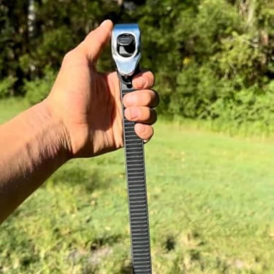 Cinghia a Cricchetto per Impieghi Gravosi con Blocco di Presa Compatta Portatile Collegabile Multiuso Fibbia a Cricchetto in Metallo Regolabile