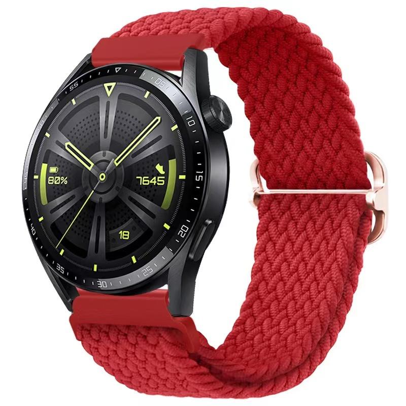 22mm Nylon-Schlaufenarmband für Samsung Watch 46mm/Gear S3/3/4/5/6/7/Huawei Watch GT/2/3/GT5 Pro 46mm Geflochtenes Armband für Amazfit GTR