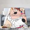 Rodiny Kreslený Peter Griffin Kluci Flanelová deka Zábavná TV na postel Pletená deka do auta Super měkká Multifunkční