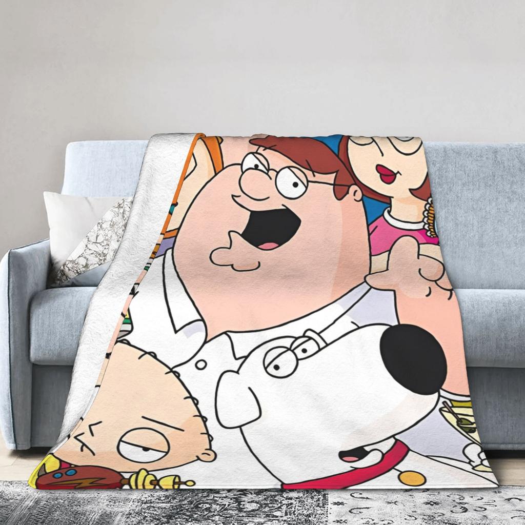 Families Cartoon Peter Griffin Guys Flannel Throw Fashion Blanket Funny TV for Bed Knitted Fashion Blanket Car Super Soft Multifunction