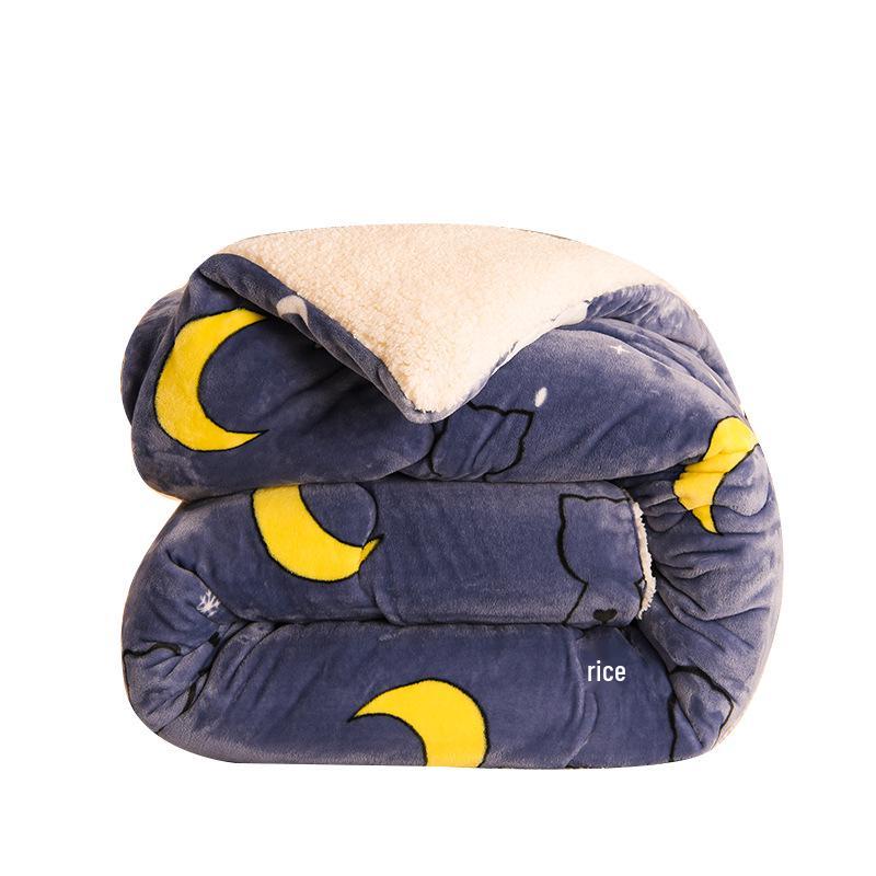 Free Shipping: Popular Lambswool Flannel Winter Quilt - Thick, Warm Bedding for Students (Single/Double Size)