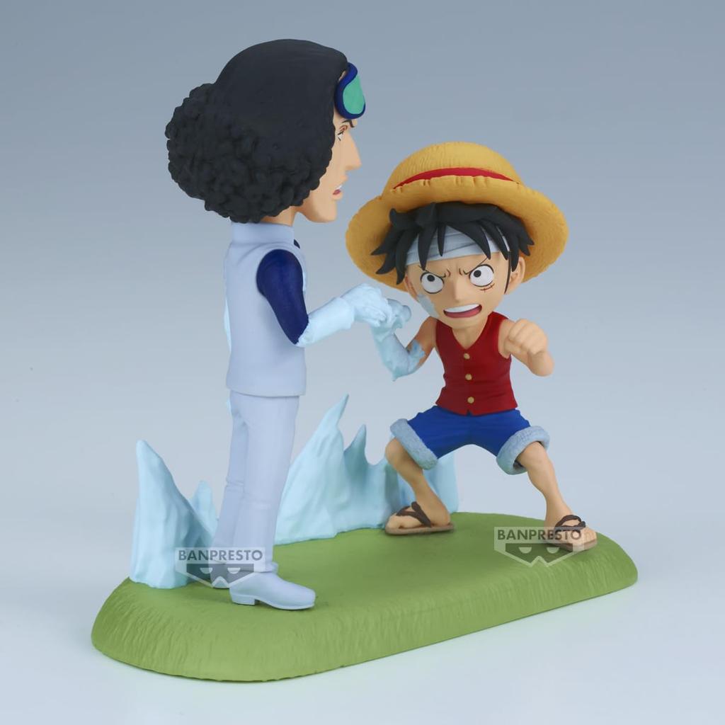 Banpresto One Piece World Collectible Log Story Action Figure: Monkey D. Luffy vs. Kuzan, 9cm, Multicolor, BP28688P, Perfect for Anime Fans