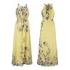 Women Beach Dress Flower Printing Bohemian Sleeveless Lace Up Tight Waist Dress-up Backless Loose Women Maxi Dress Female Clothes