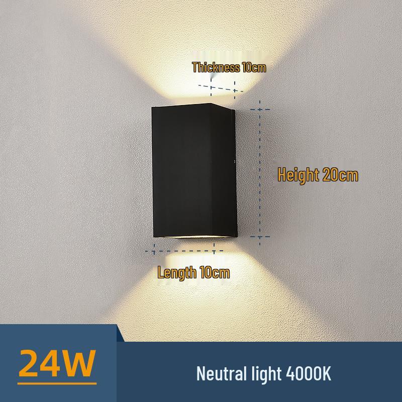 Universelle Wasserdichte Wandfluterleuchte für Balkon, Innenhof oder Terrasse - Außenbeleuchtung Up and Down