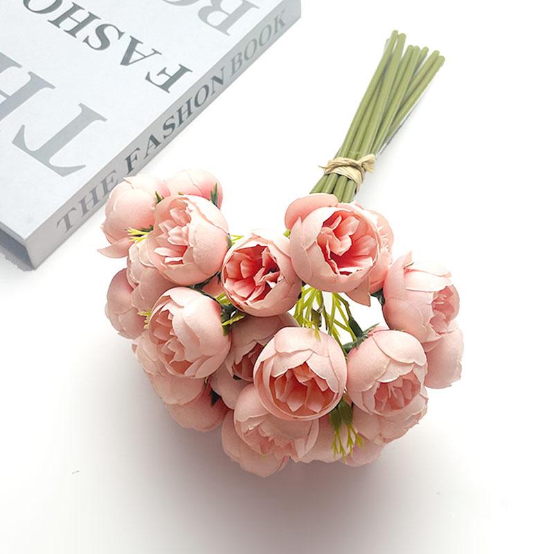 Ranunculus Artificial Flower,Faux Peonies Artificial Flowers 11.8 Inch Silk Flowers with Stems,27 Corollas Bouquet Decorations