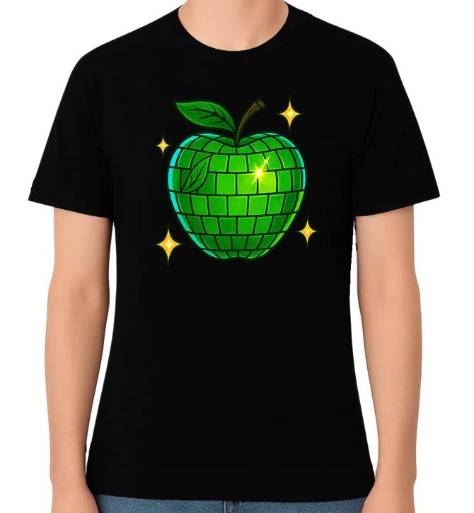 Disco Apple Sparkle Fruit Graphic Funny Unisex T-Shirt XXXXL