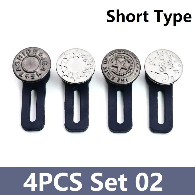 4/6 Stück Jeansknopferweiterung Universelle Hosenerweiterungsknöpfe für Damen Herren Verstellbarer Elastischer Bund Silikon-Erweiterungsschnallen-Set