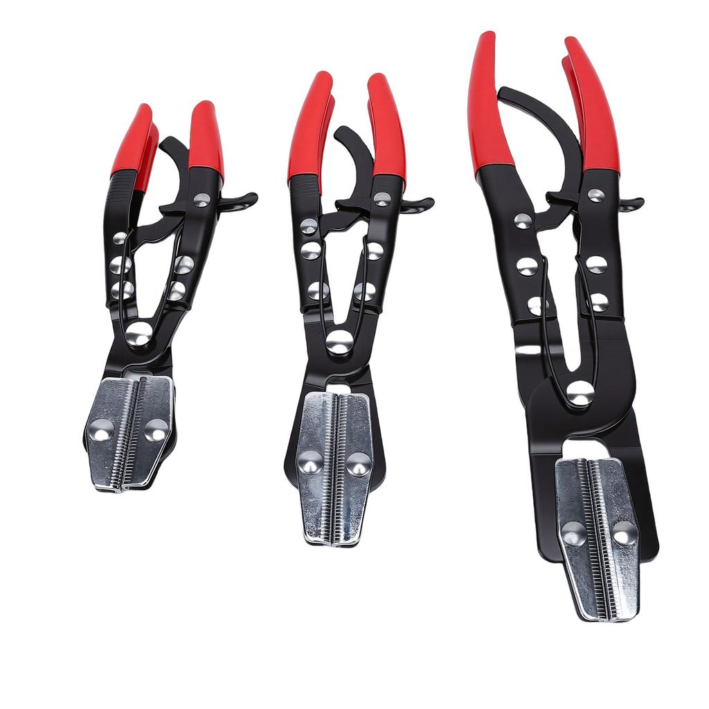 3 Pcs Ratcheting Hose Pinch Pliers Set 8 10 12 Inch Locking Hose Pinch Off Pliers for Heatsink Coolant Car Fuel Lines