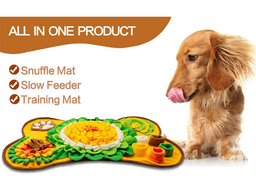 Bone-Shaped Snuffle Mat: Scent Training & Puzzle Slow Feeder for Dogs