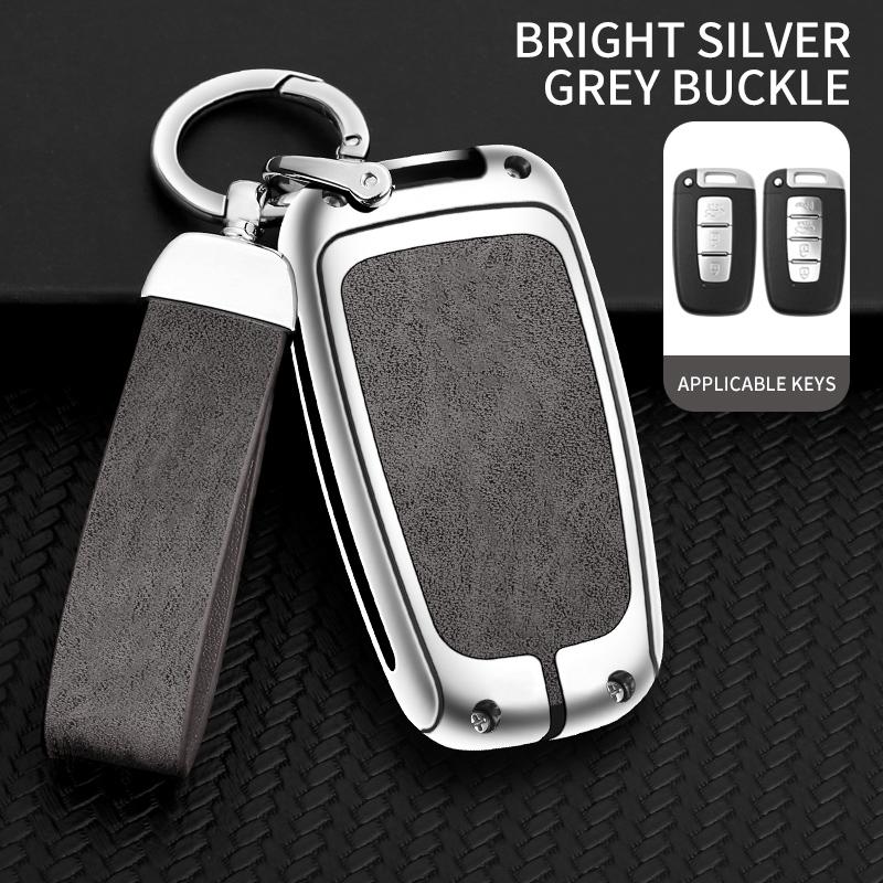 Zinc Alloy Leather Car Key Case For Hyundai Solaris Hb20 I30 Veloster Sr Ix35 Elantra Accent For Kia Sportage K5 Rio Sportage K2