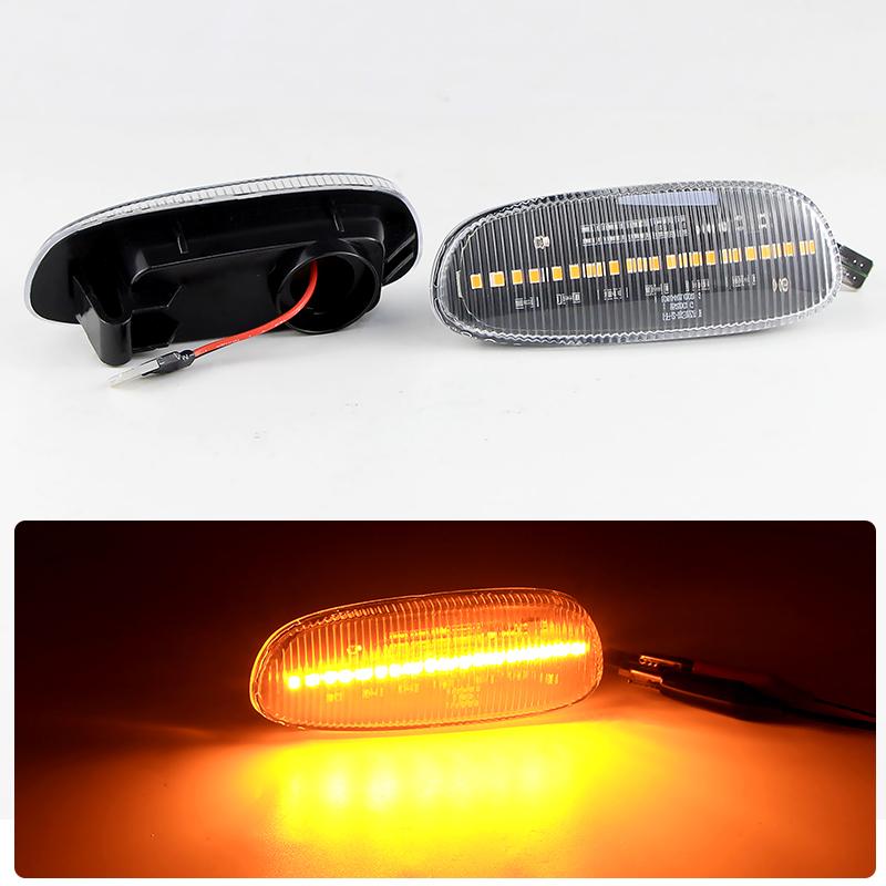 2pcs Dynamic LED Turn Signal Lamp For Subaru Impreza 1993-2001 Amber Turn Signal Lights DC12V T10-Plug OEM#:84401FA050 84401FA04