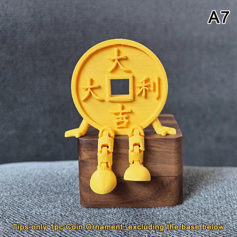 Creative Ancient Coin Statue Auspicious Ornaments, Blessing Wealth Attracting Ornaments Home Desktop Decoration A7