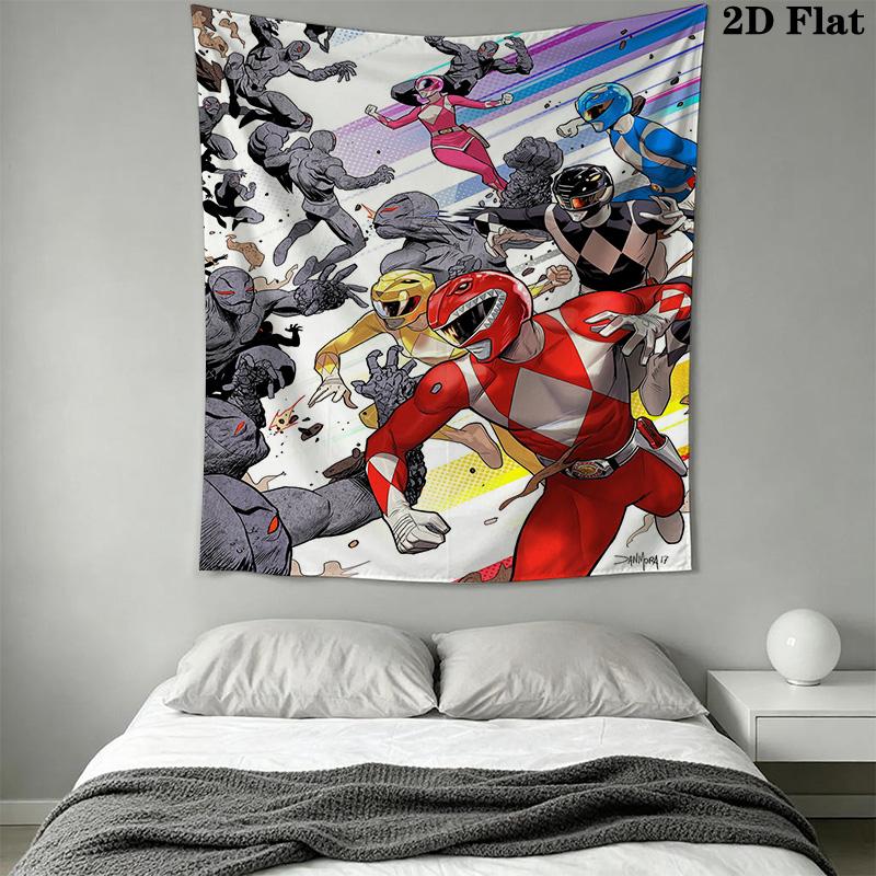 Power Rangers Galactic Heroes Unite Tapestry Wallmounted Fashion Print Wall Covering Decoration Soft Homestay Soft Decoration Tapestry