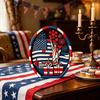 Patriotic 4th of July Table Centerpiece Wooden America Flag Lady Liberty Standing Sign for Independence Day Farmhouse Tiered Tray Decor