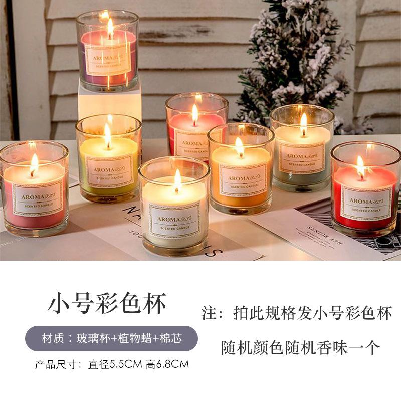 Spar Scented Candle Handmade Soy Wax Aromatherapy Transparent Cup Ornament Hand Gift candles home fragrance luxury candle No spar transparent cup white wax-sandalwood