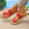 Holiday Slip Flat Sandal With Toe Strap Summer Fashionable And Casual Solid Color Slippers Shoes For Women'S Sandals 2026