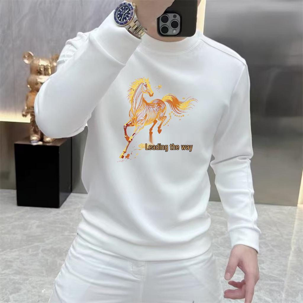 2026 Men s Hoodie  Success on Horseback  Print - Trendy Autumn/Winter Casual, Round Neck, Loose Fit, Versatile 4XL