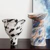 Ceramic Vase Abstract Clay Pot Colorful Graffiti Irregular Shape Flower Arrangement Vase Craft Ornaments Flowerpot Home Decor