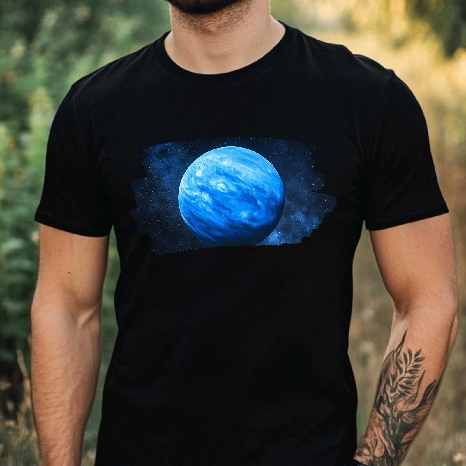 T-Shirt Herren Blauer Planet Motiv Baumwolle Größe XS bis 5XL XXXXL