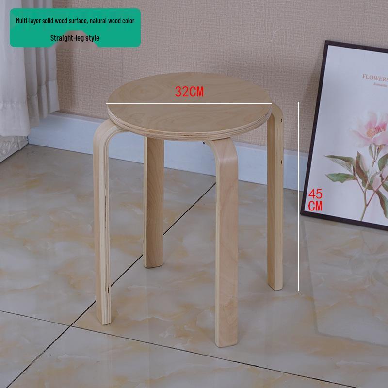 Solid Wood Stool - High & Low Styles: Commercial, Dining, Low, Simple, Adult Bentwood
