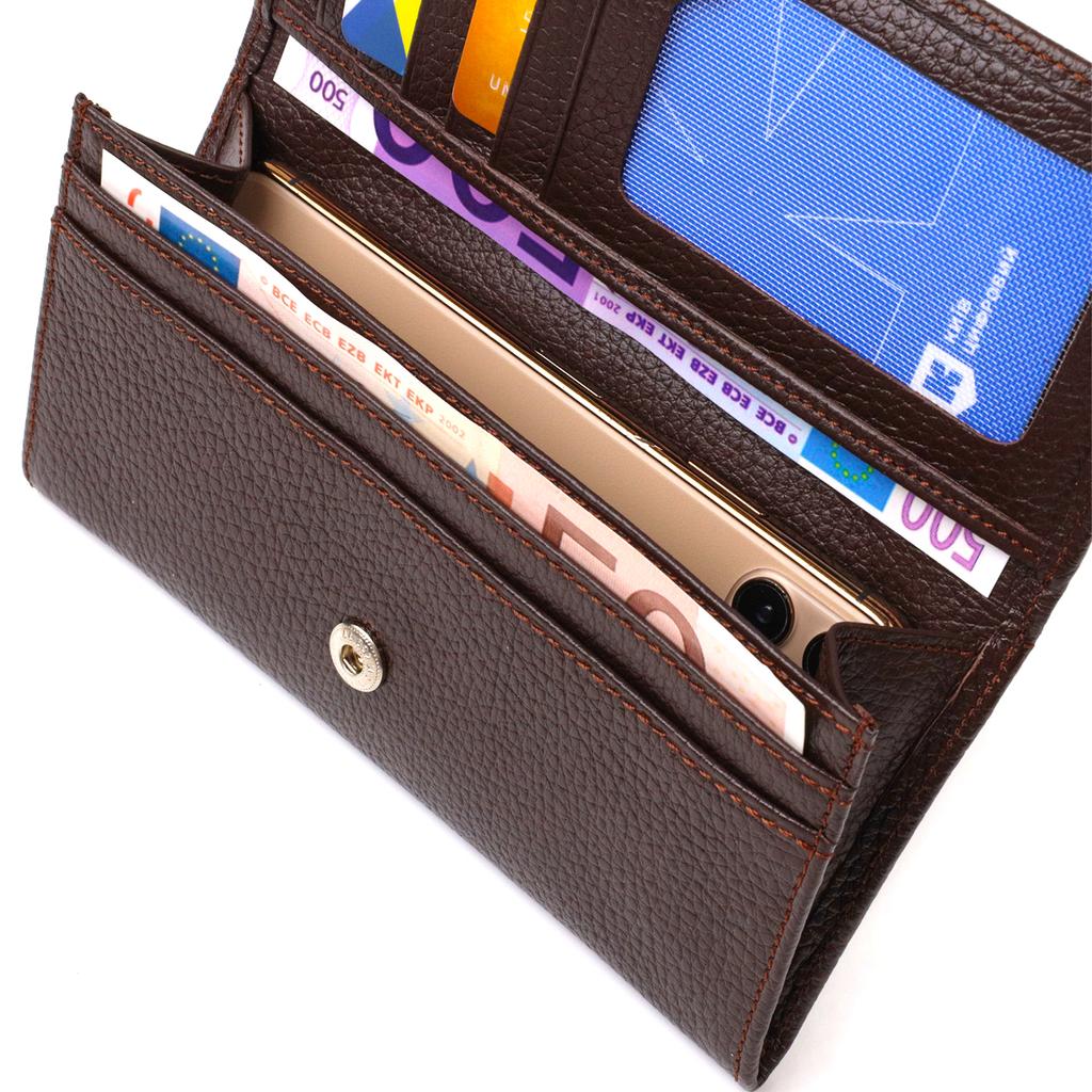 Multifunctional Wallet for Women Made of Genuine Leather CANPELLINI 21828 Brown