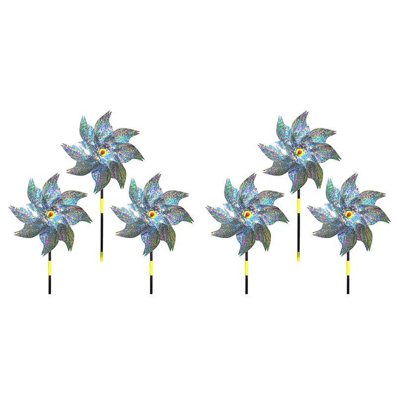 A84E-6 Pieces Windmills, Bird Repellent,Fruit Garden,Reflective Windmill, Bird Repellent, Bird Repellent, Reflective Windmill