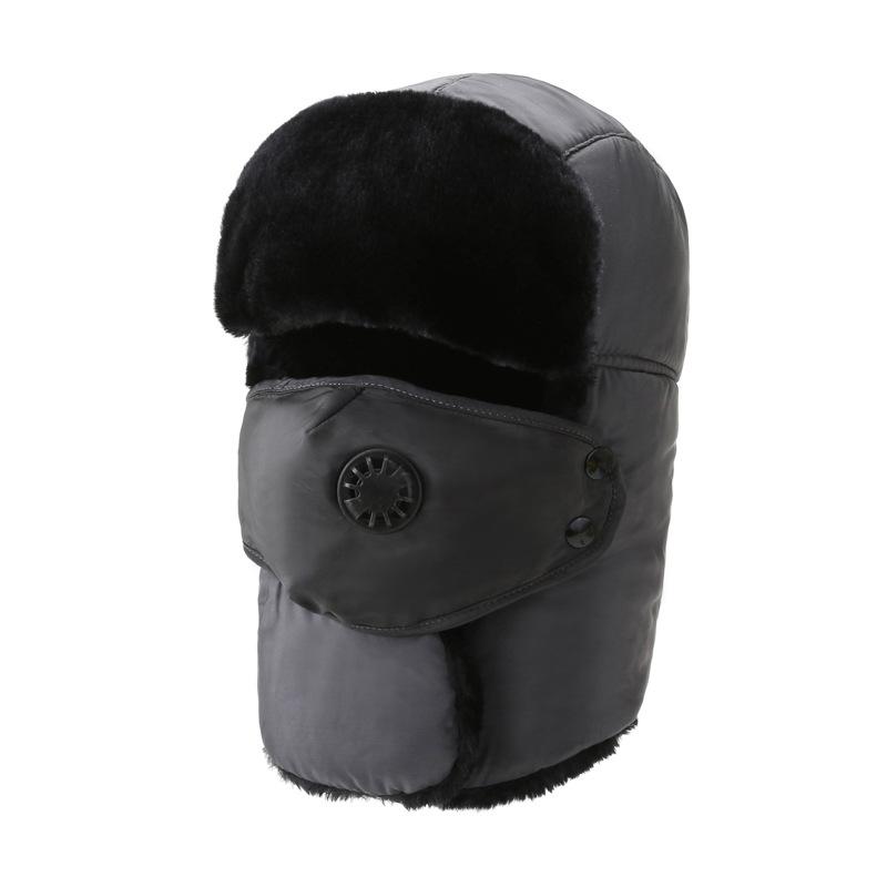 

Новая зимняя шапка Lei Feng для мужчин и женщин из утолщенного хлопка, уличная дыхательная маска, защита ушей, шарф, интегрированная хлопковая шапка average code серый