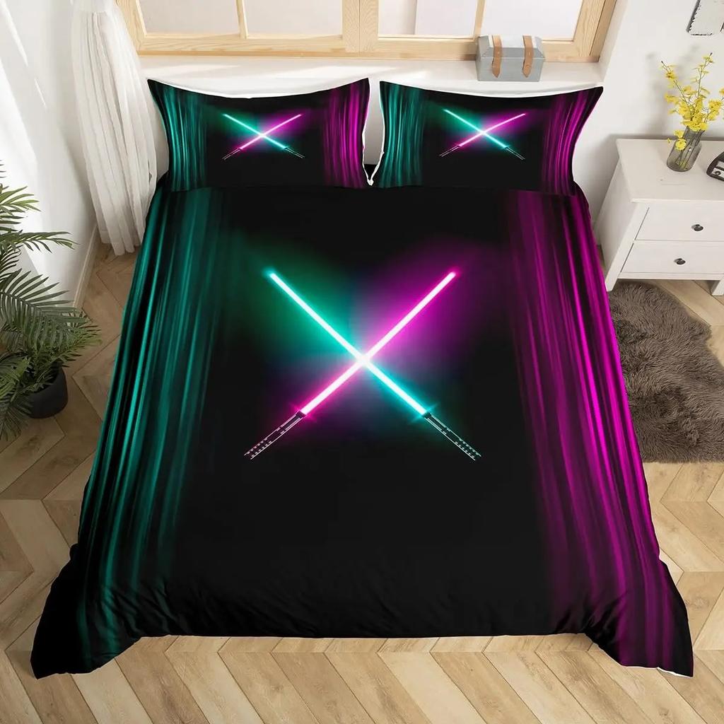 Aquarell Cartoon Basketball Druck Bettwäsche-Set, Bettbezug für Kinder Teenager Jungen, Sport Steppdeckenbezug mit 2 Kissenbezügen, Doppelbettgröße