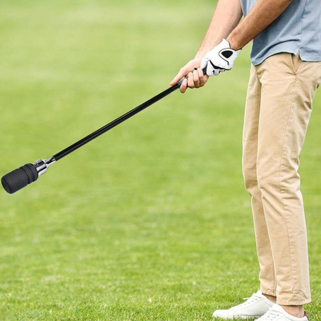 Golf Swing Trainer with Weighted Head Grip Correction Training Stick for