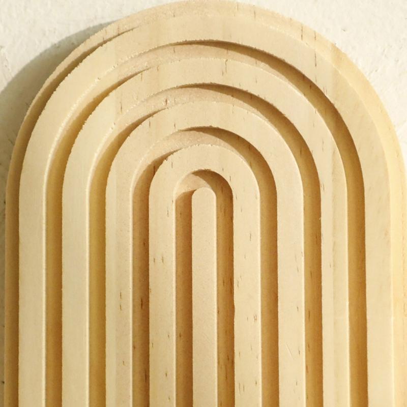 3 Layer Arched Wood Wall Mounted Planter Holder Decorative Shelf Living Room Bedroom Display Rack Hanging Organizers