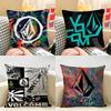 Fashion VVolcom LOGO Cushion Cover Natural Linen Organic Fabric DoubleSided Printing Room Sofa Decor Pillow Case