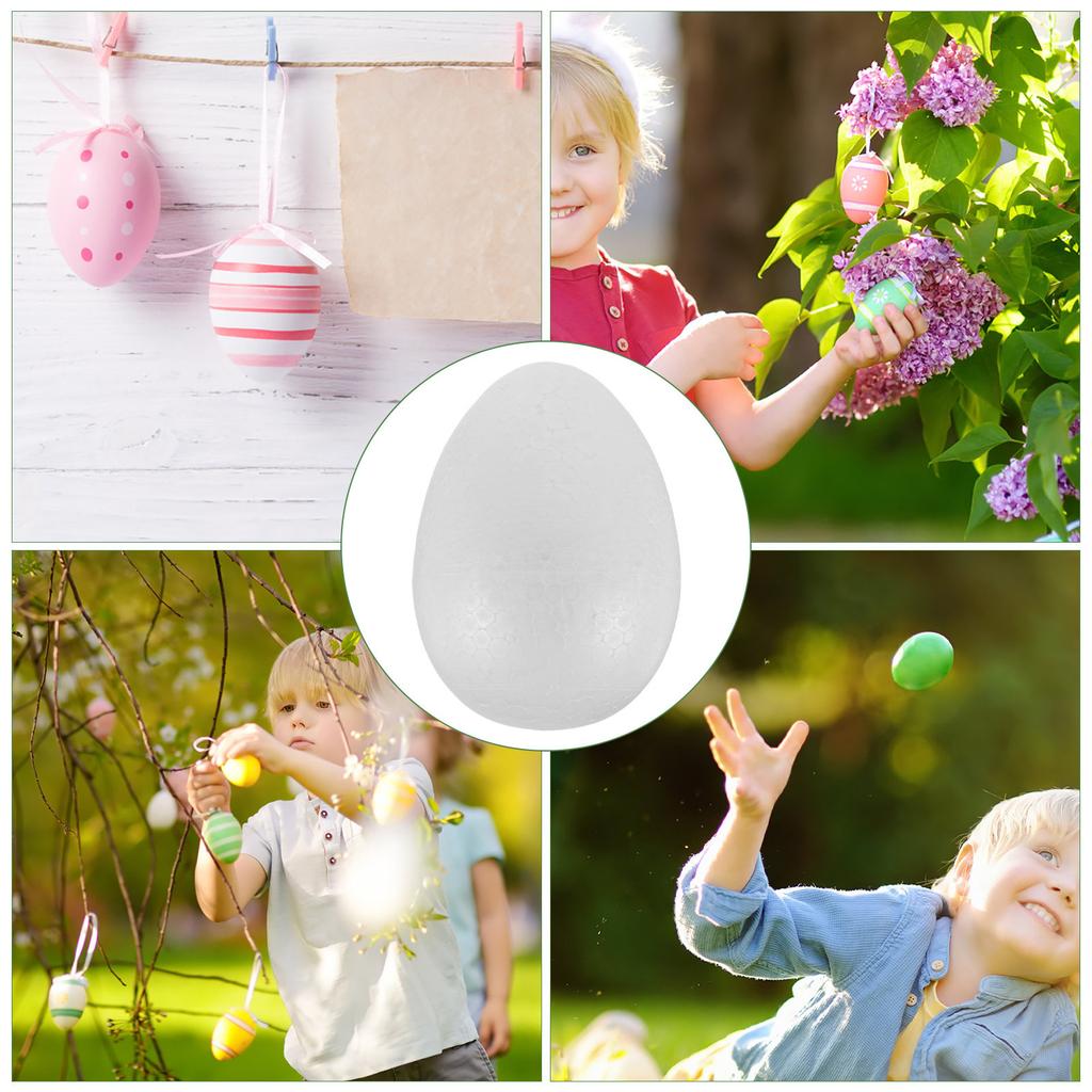 10Pcs Blank Foam Easter Eggs DIY Craft Supplies for Painting Decorating Easter Party Favors Photography Props Festive Scene