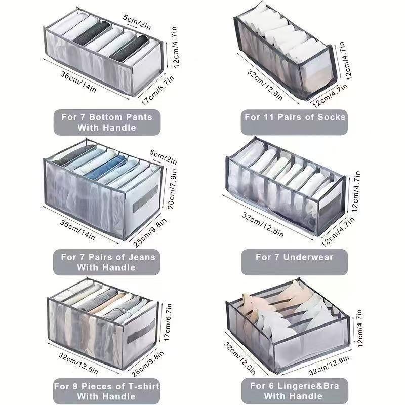 3-teiliges Schubladen-Organizer-Set: Unterwäsche- und Sockenaufbewahrung mit Netztaschen