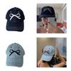 InsStyle Sweet Baseball Hat Peaked Hat Embroidery Bows Sun Hat Summer Spring Hat