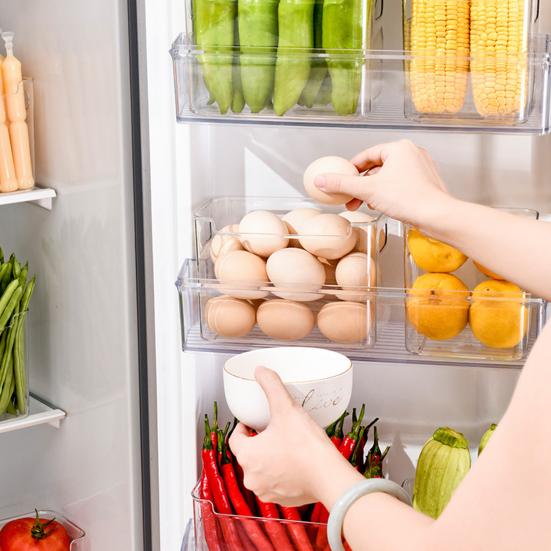 Refrigerator Storage Box Clear Stackable Containers Durable PET with Open Top Organizer for Freezer And Fridge