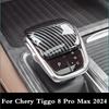 For CHERY Tiggo 8 Pro Max 2024 Gear Lever Cover Shifter Knob Case Gearbox Stick Shift Collars Handle ABS Carbon Car Accessories