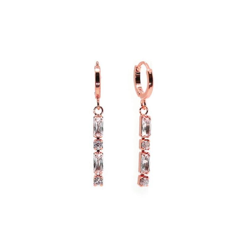 Shertz Cubic Drop One-Touch Earrings (14k)