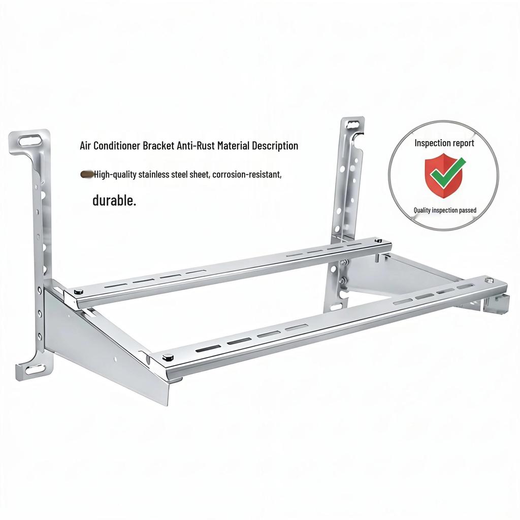 Universal Stainless Steel Air Conditioner Bracket - Thickened Crossbar Support for 1.5P To 5P